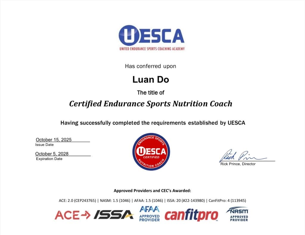 Certified Endurance Sports Nutrition Coach