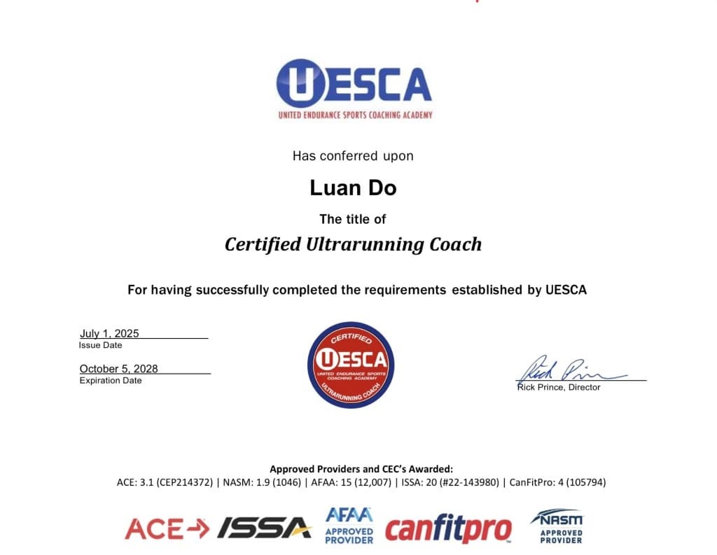 Certified Ultrarunning Coach